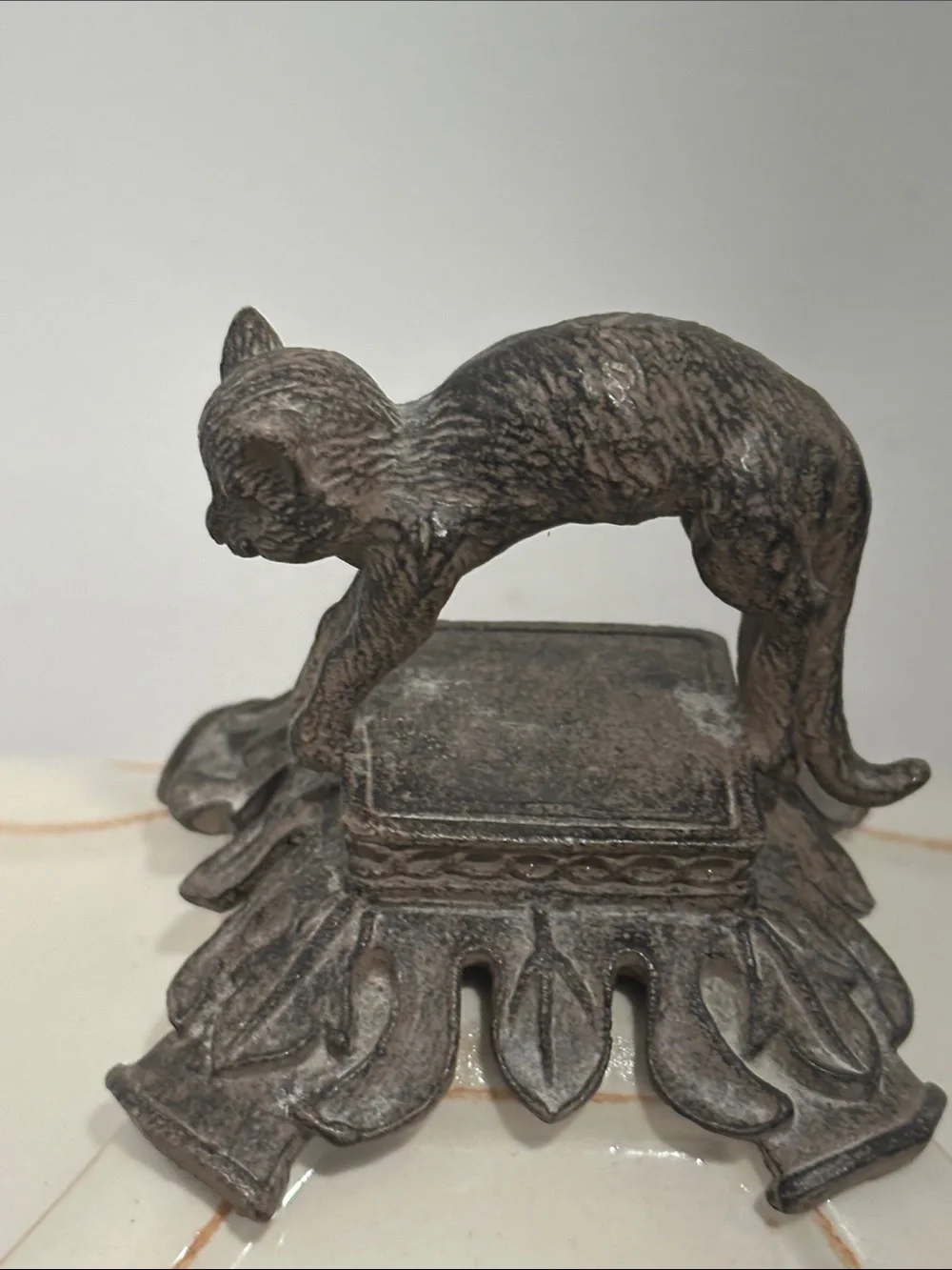 Arthur Court Bronze-Toned Cat Finial Accent